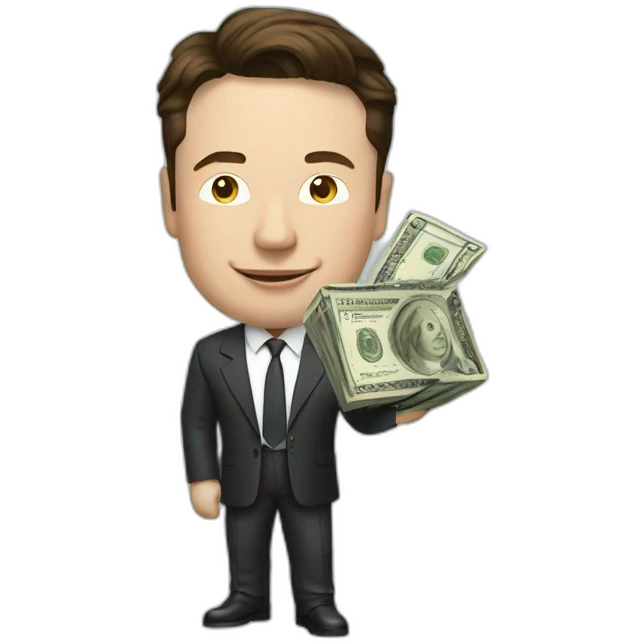 Elon Musk with money emoji
