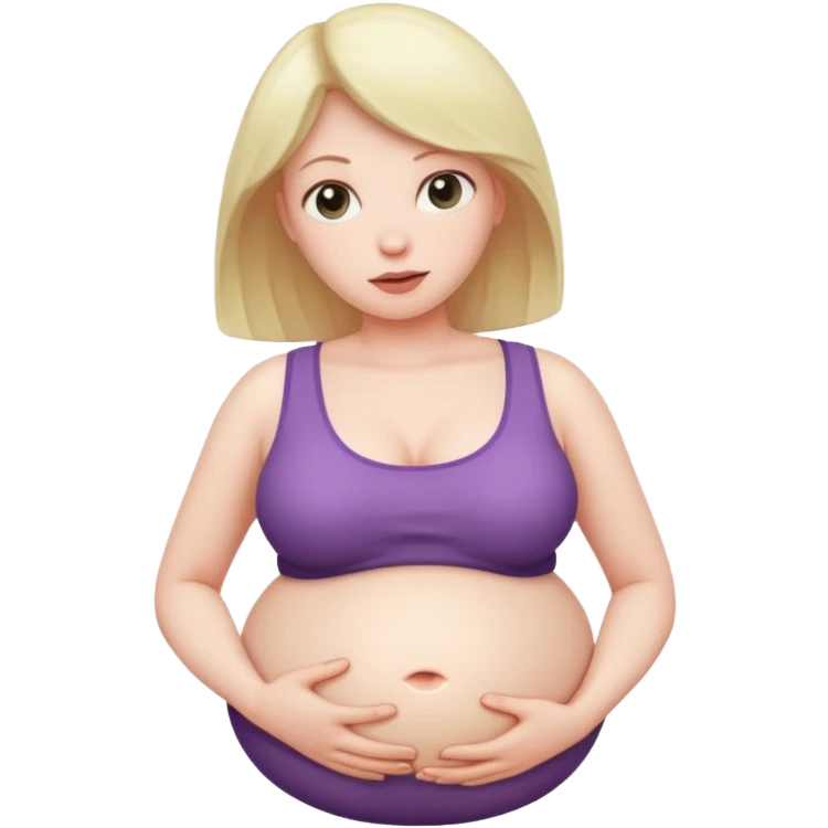 woman with inflated belly emoji