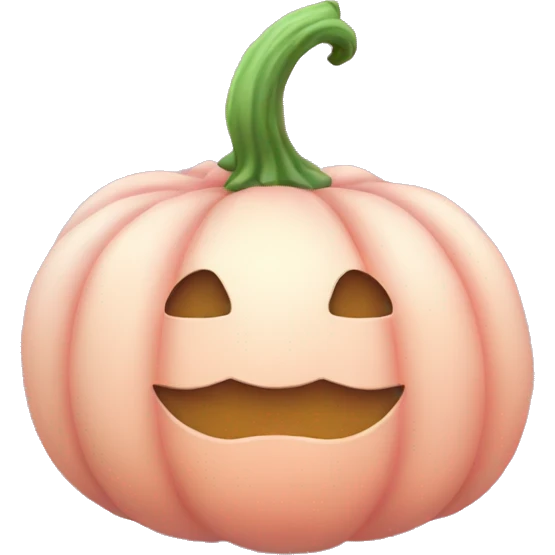 Soft Light pink Pumpkin with a pink bow emoji