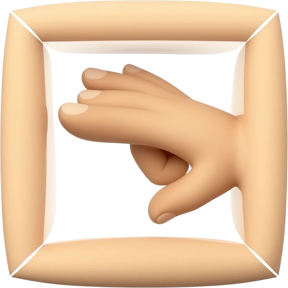 fais moi la  moitier d'un carre avec une main emoji