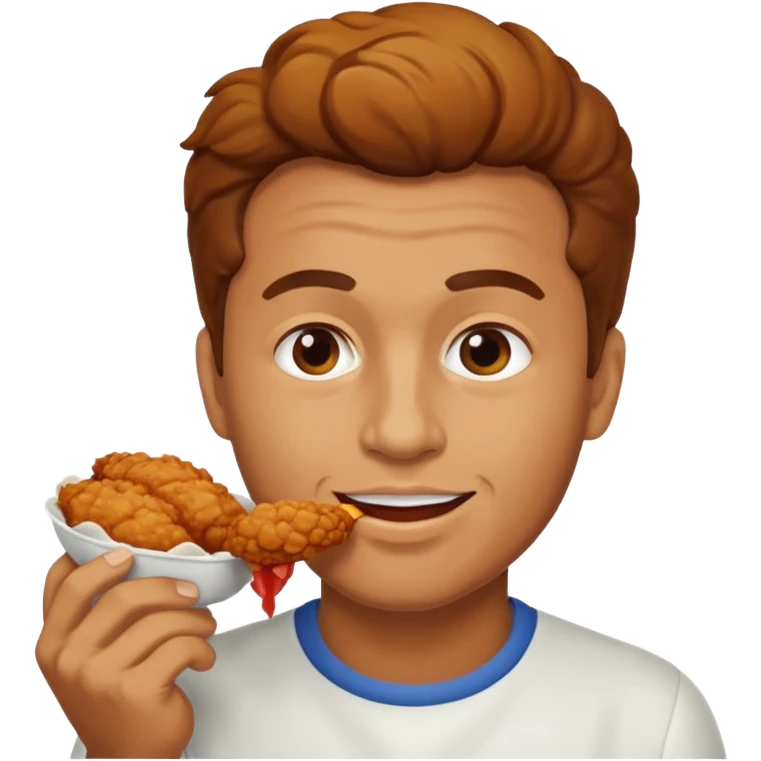 
man enjoying a plate of chicken emoji