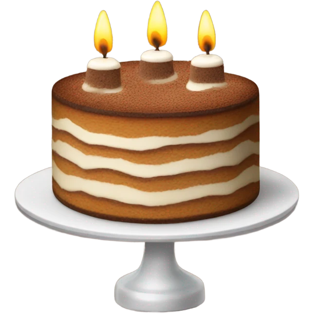 Tiramisu cake with candles emoji