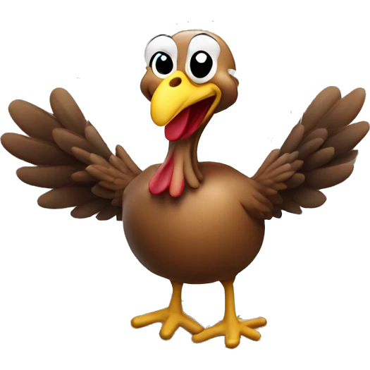 Happy Turkey reading Holy Bible in his hand emoji