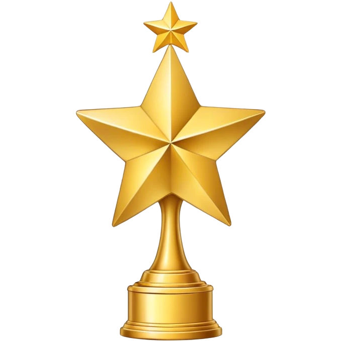 Gold trophy with a star on top emoji