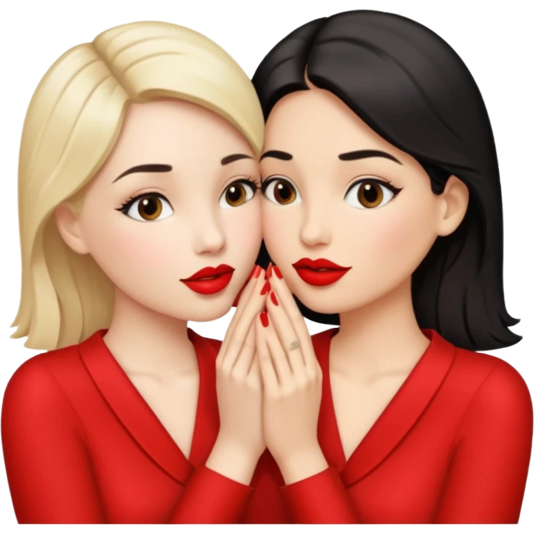 two wome nkissing hands wrapped around each other emoji