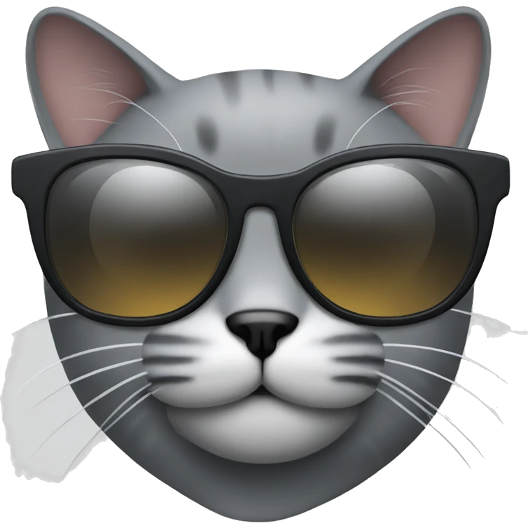 Grey cat with sunglasses emoji