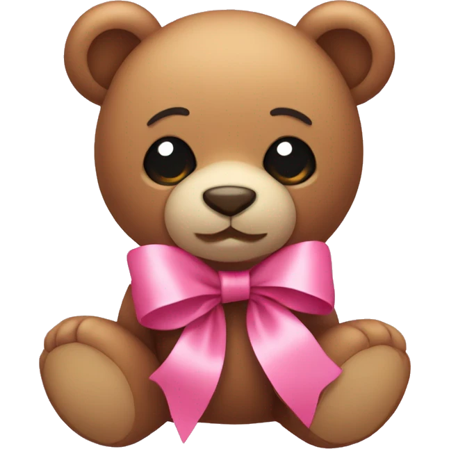 teddy bear with pink bow emoji