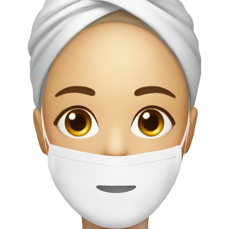 Lady with face mask spa beauty full face relaxing emoji