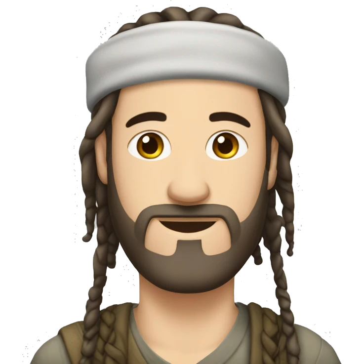 A white man with no beard and no mustache, with dread locks wearing a kippa emoji