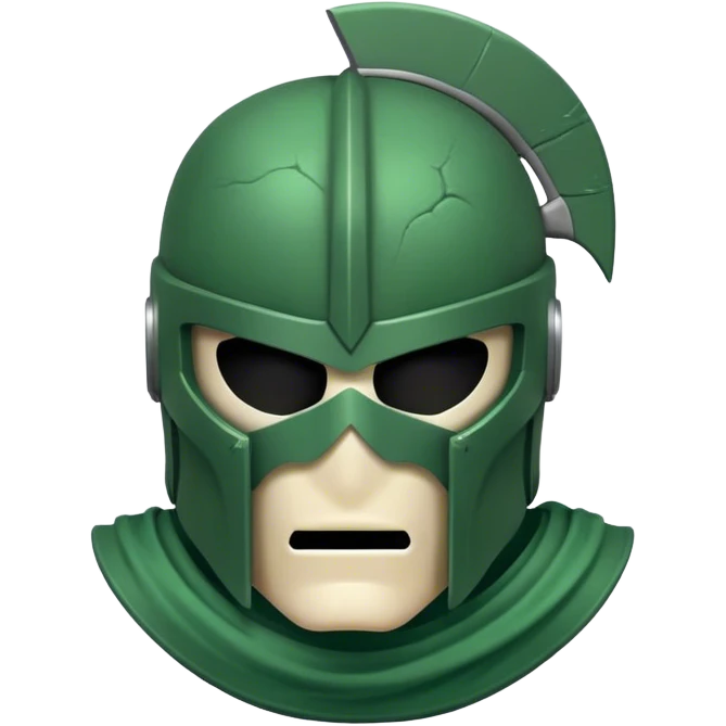 A green spartan that is dead emoji