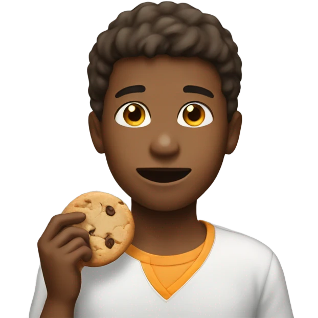 Boy eating cookie  emoji