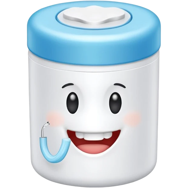 White Round plain pack of dental floss emoji