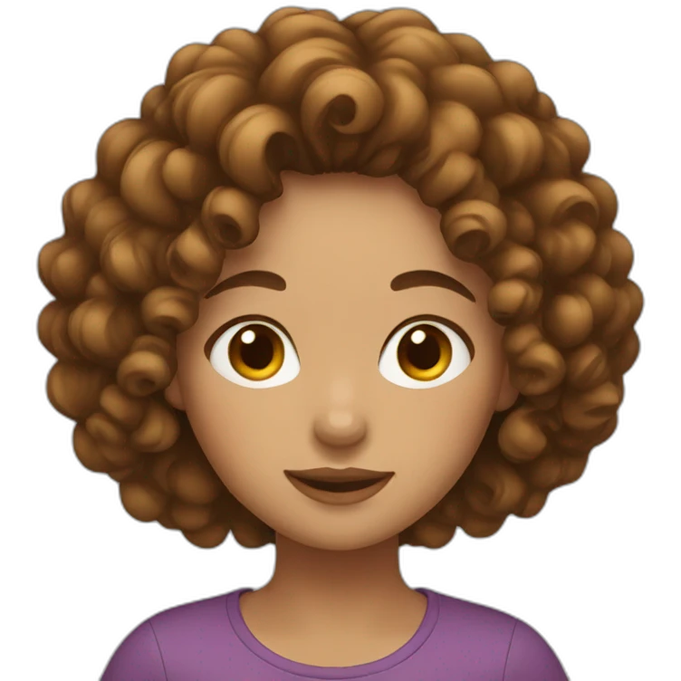 Girl with brown curly hair emoji