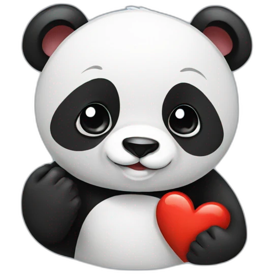 loving panda with heart emoji
