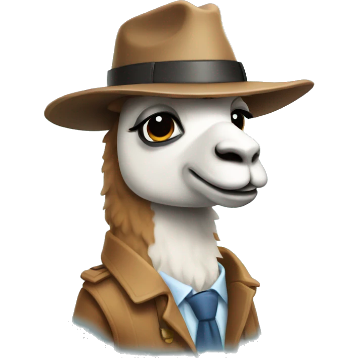 A llama detective emoji