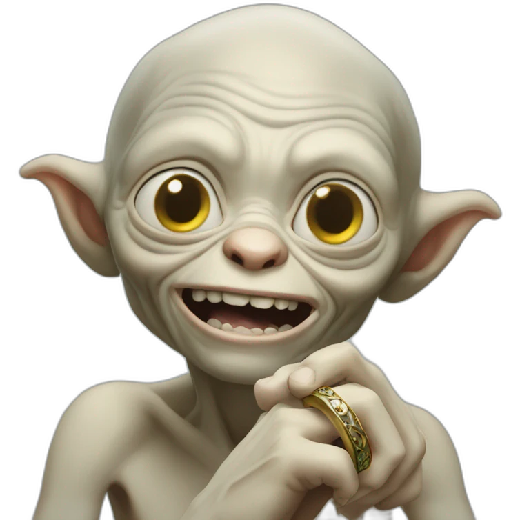 Gollum holding the ring emoji