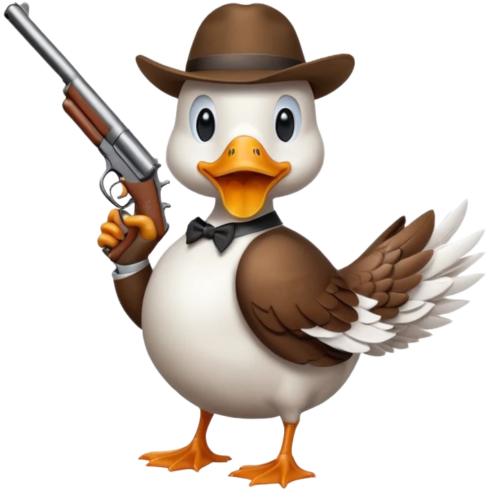 Duck with gun emoji