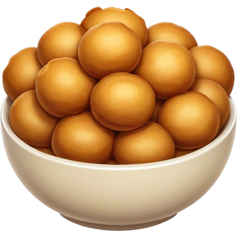 very spherical round deep fried dough balls in a bowl emoji