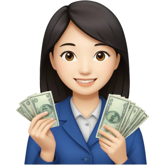 Hot Asian girl with money  emoji