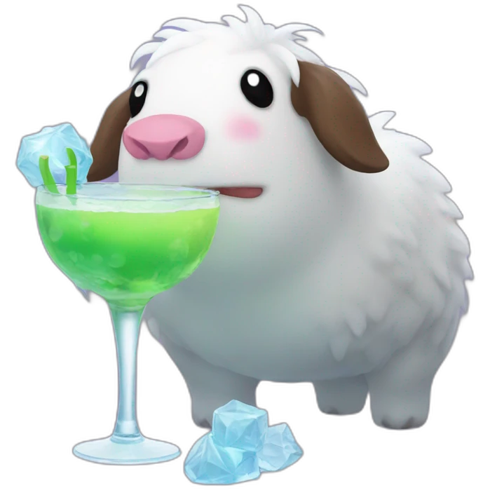 Poro drinking cocktail emoji