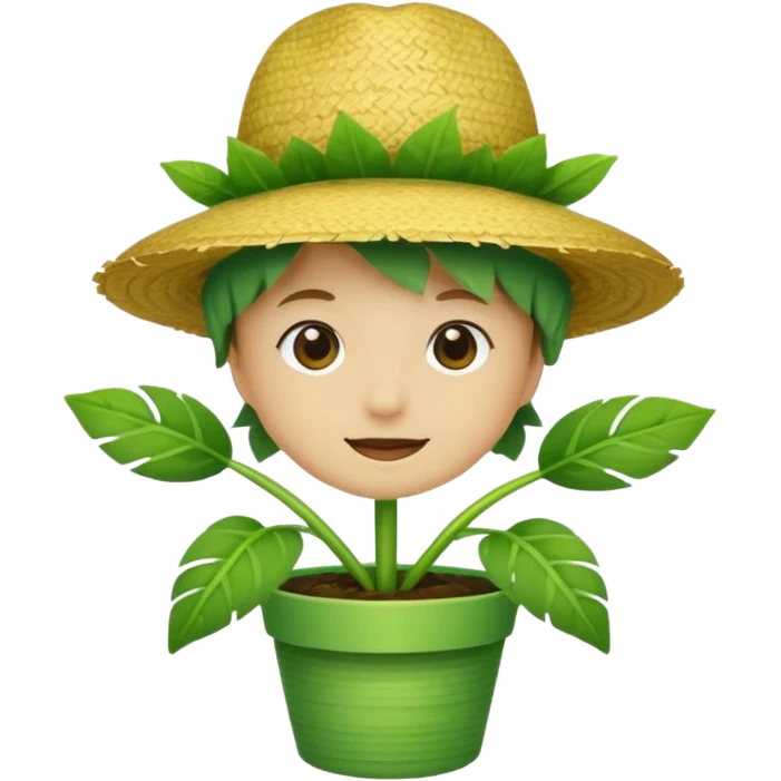 planta com chapéu de palha emoji