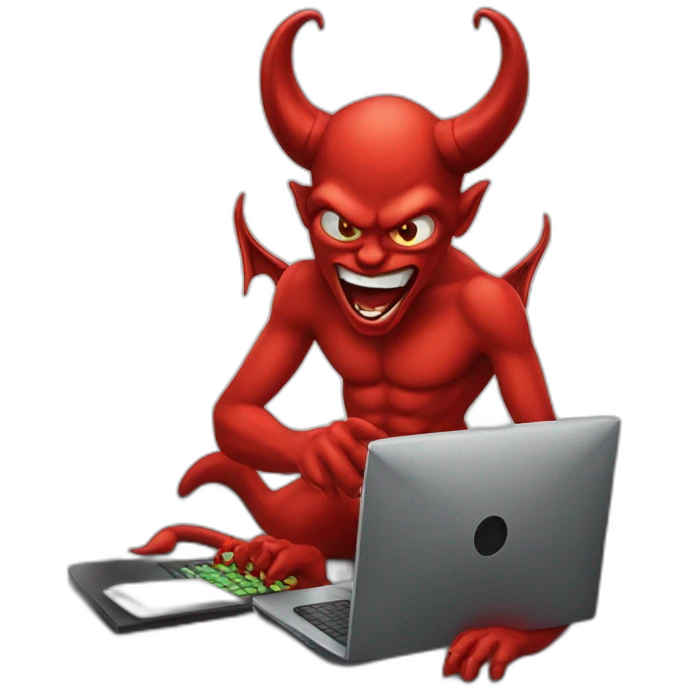 devil working with computer emoji