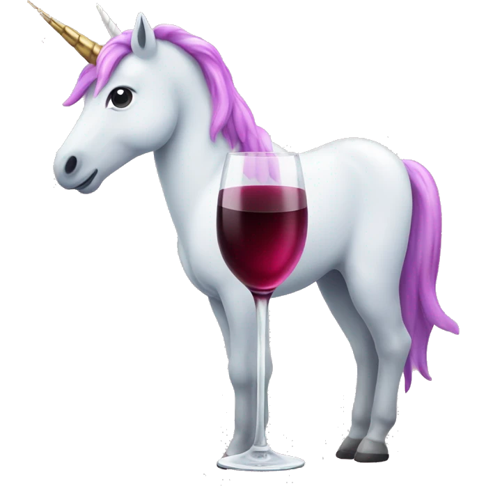 Unicorn with a wine glas emoji