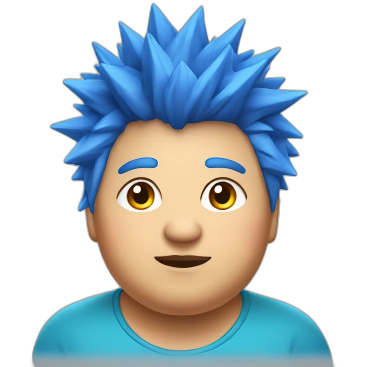 Older fat lesbian Chilean very short spiky bright blue hair emoji