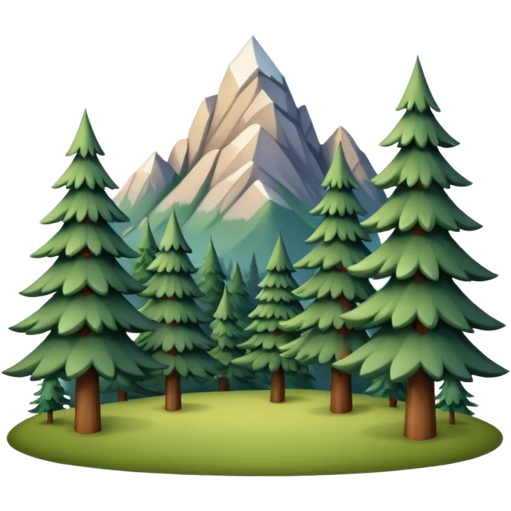 forest and mountains with fir trees emoji