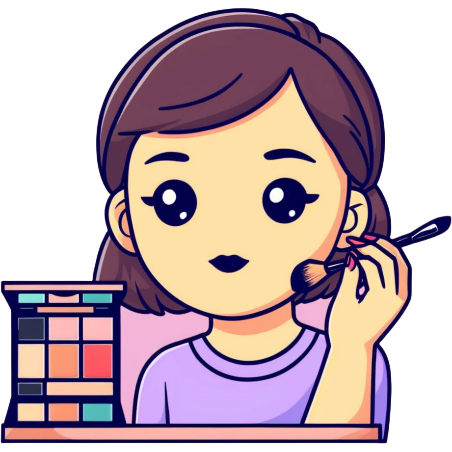chica maquillándose emoji