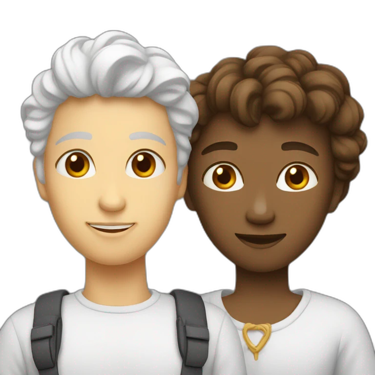 Deux personnes blanche amoureuse emoji