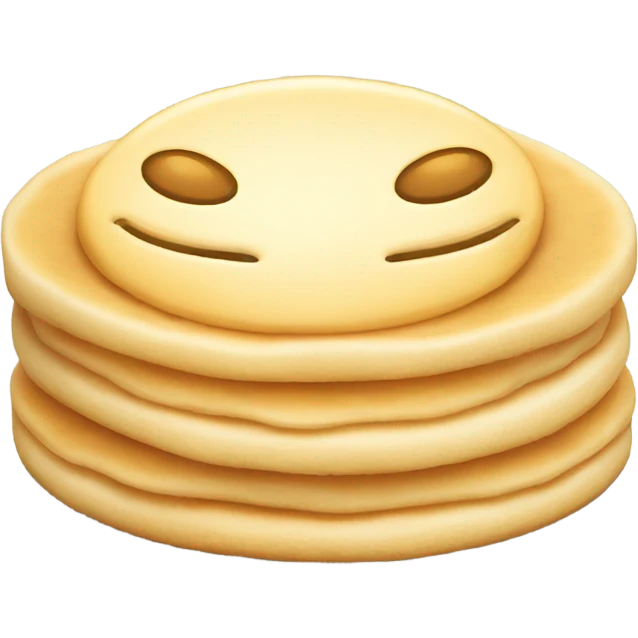 round cute crumpet with happy face with cream emoji