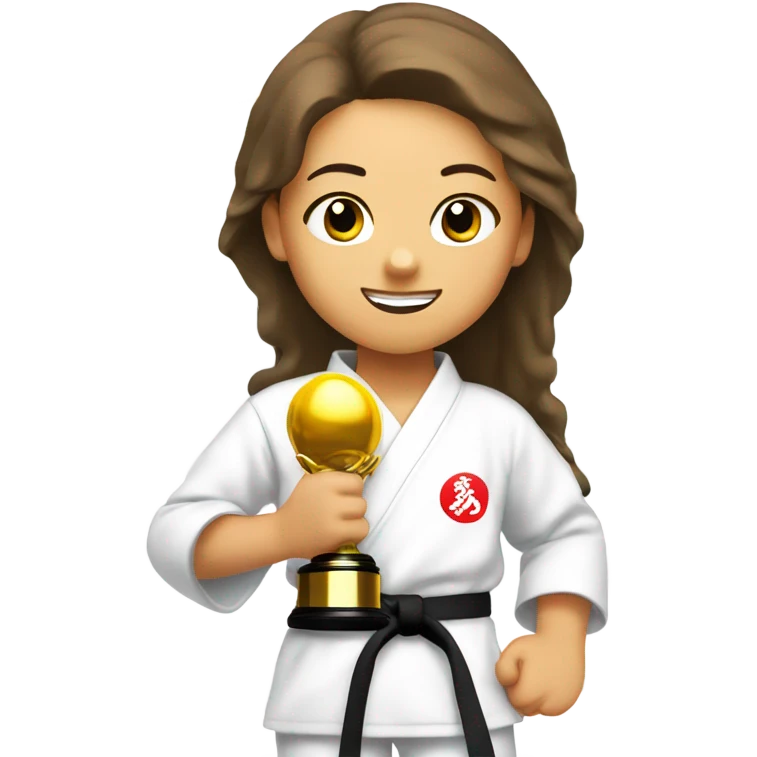 Girl karate trophy emoji