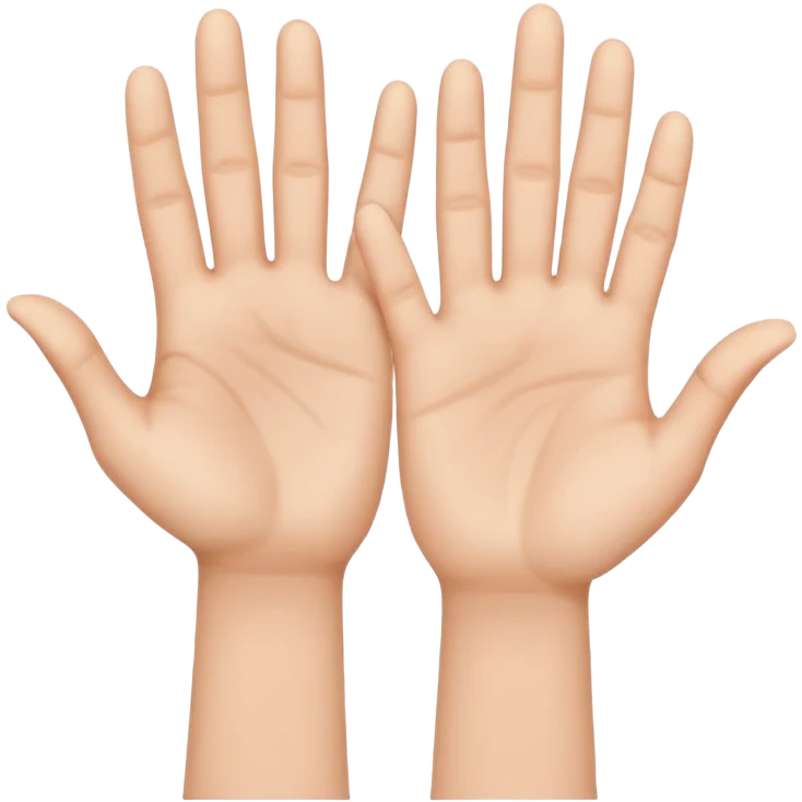 hands side by side, palms facing forward, fingers extended to show ten emoji