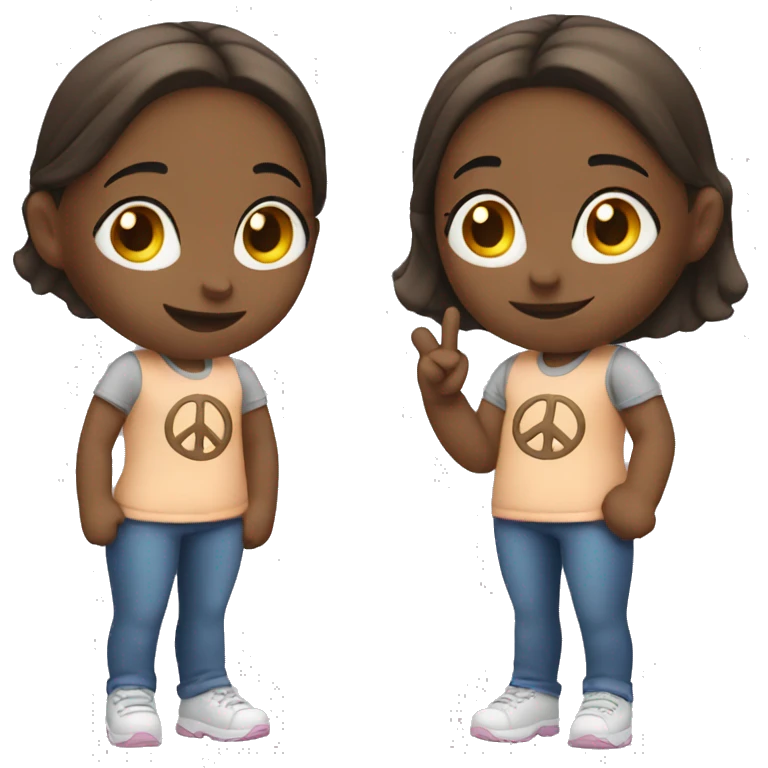 Girl posing a peace sign emoji