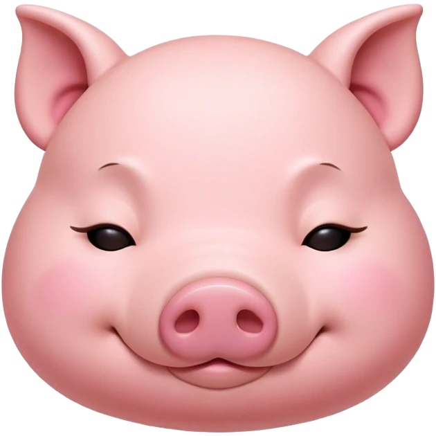 Meme-Worthy Cute Sleeping Pig Portrait Emoji, Head resting peacefully with a contented smile, showcasing a delightfully stout build and a luxuriously soft rosy-pink hide, eyes shut in a serene, restful nap, Simplified yet hilariously adorable features, highly detailed, glowing with a soft, drowsy light, high shine, relaxed and utterly lovable, stylized with an air of playful laziness, bright and heartwarming, soft glowing outline, capturing the essence of a comically sleepy pig, so meme-worthy it feels like it could instantly become the next viral sensation of adorable slumber! emoji
