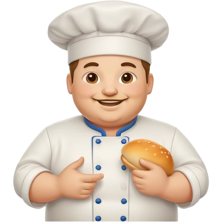 a very chubby chef emoji