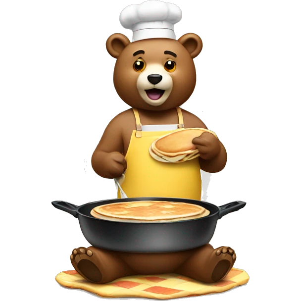 bear cooking pancakes emoji