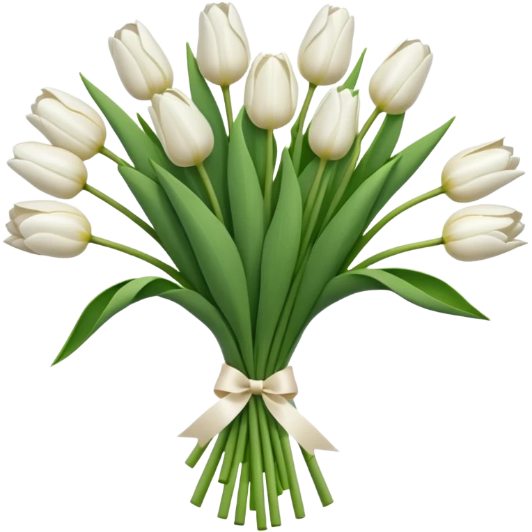 White tulips bouquet emoji