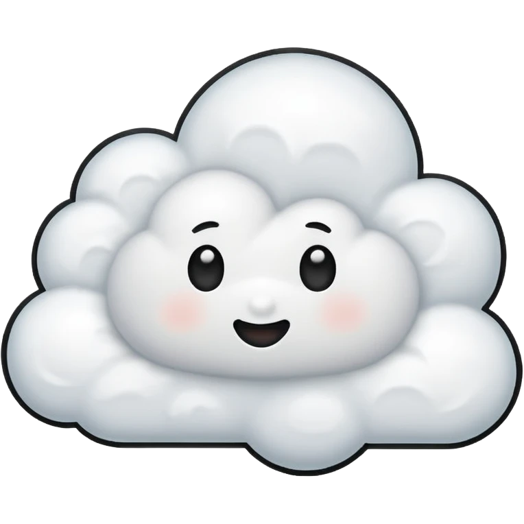 White cloud with black outline emoji