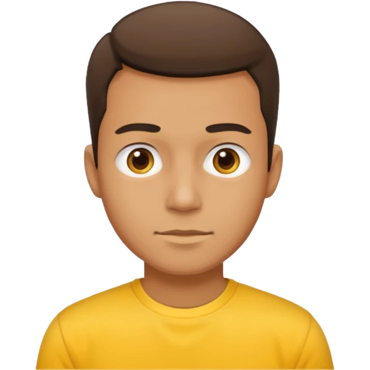 a standard man wearing a t-shirt, yellow, face and shoulders emoji