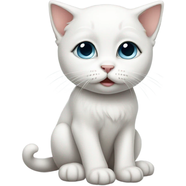 Sad white kitty crying emoji