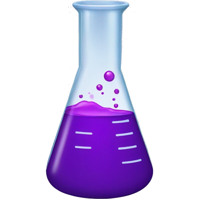 Lab beaker with purple substance in it  emoji