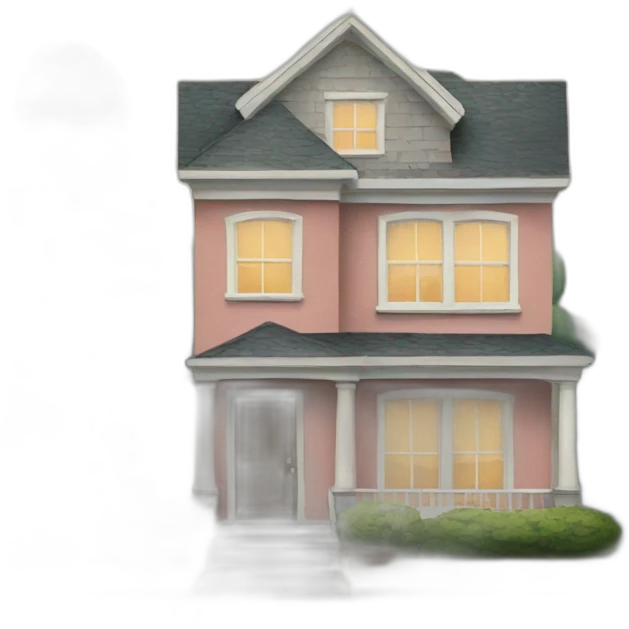 suburban house and street emoji