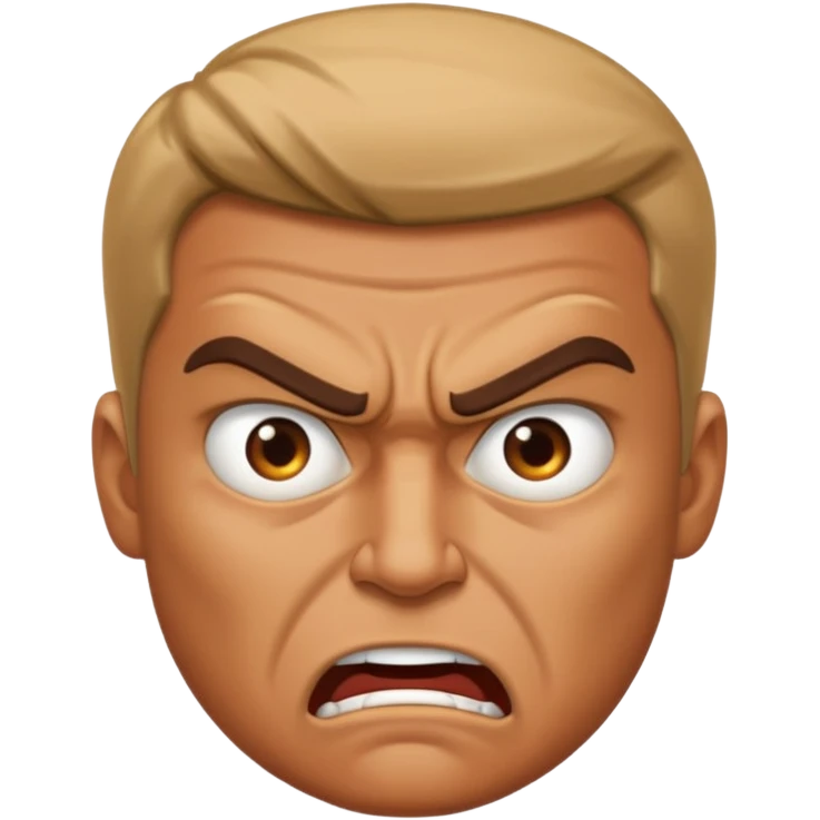 man with an angry face emoji