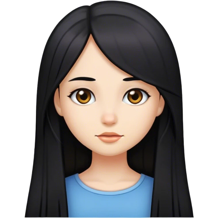 Chica de cabello negro, lacio y largo emoji