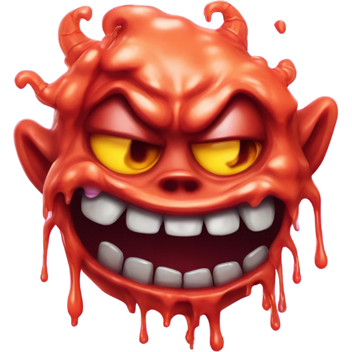 Demon emoji melting emoji