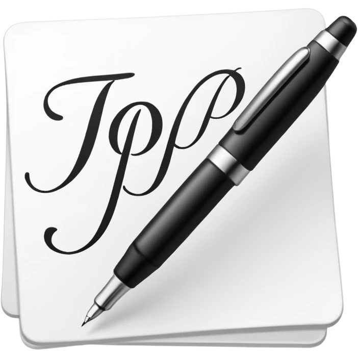 pen writing initials "JP" emoji