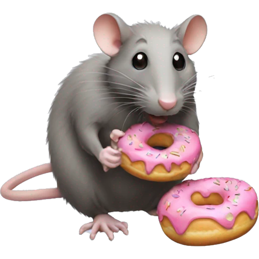  A rat eating a donut  emoji