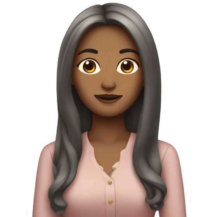 Women with long hair and pin blouse emoji